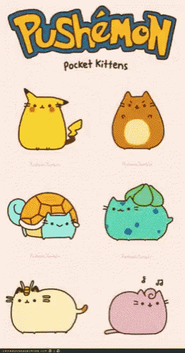 a poster of pushemon pocket kittens with various pokemon
