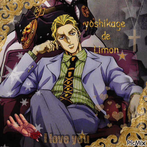 a picture of a man in a suit and tie with the words i love you written below him