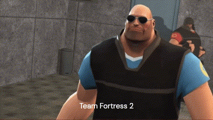 a man wearing sunglasses and a vest with the words team fortress 2 on it