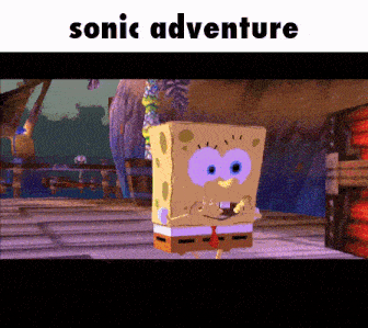 a screenshot of a video game called sonic adventure with spongebob squarepants