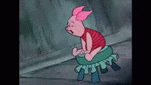 Piglet Riding Stool GIF - Piglet Winnie Pooh GIFs