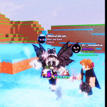 a screenshot of a video game with witchycatlady and dv - arde tester
