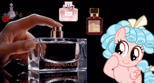 a bottle of baccarat rouge 540 is next to a pink pony