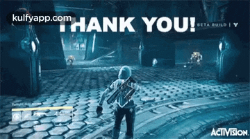 a video game advertisement that says thank you