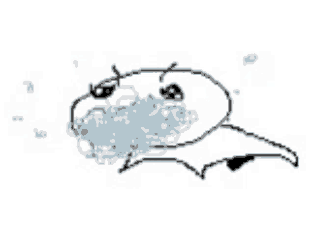 a black and white drawing of a person crying with water coming out of their mouth .