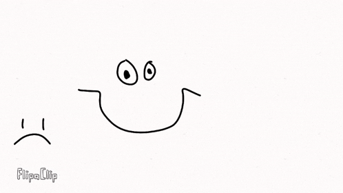 a black and white drawing of a cartoon character 's face with a smile on it .