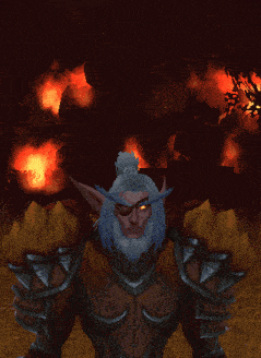 a video game character with a beard and a ponytail