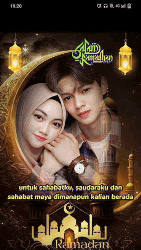 a picture of a man and a woman with the words " untuk sahabatku " on the bottom