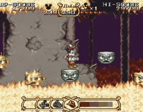 a video game with a score of 29700 is being played