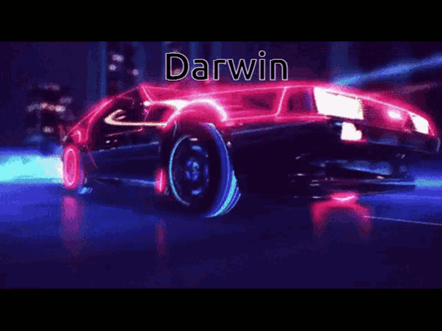 darwin is the name displayed on a car