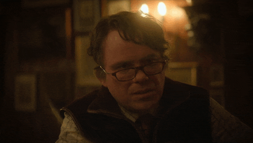 a man wearing glasses says " fire up the engines "