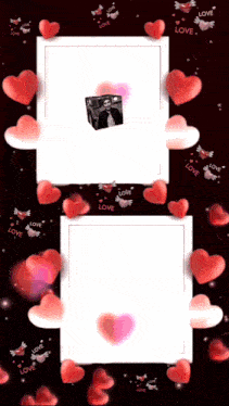 a picture of a man is surrounded by hearts and the words love