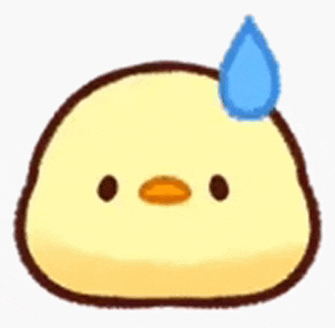 a yellow chicken with a blue tear coming out of its nose .