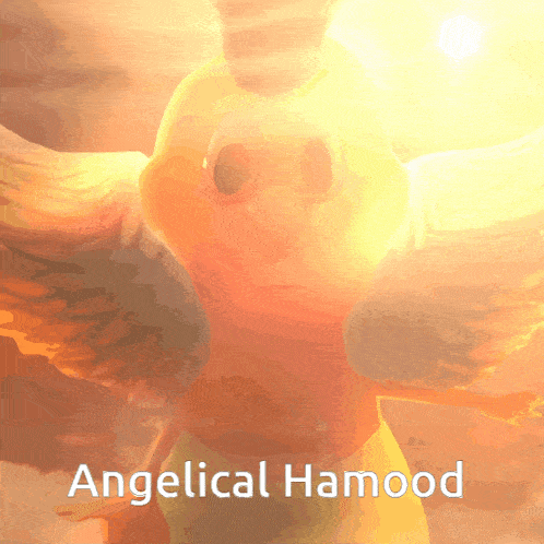 a picture of a bird with the words angelical hamood written below it
