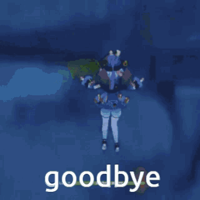 a green background with the words goodbye in white letters