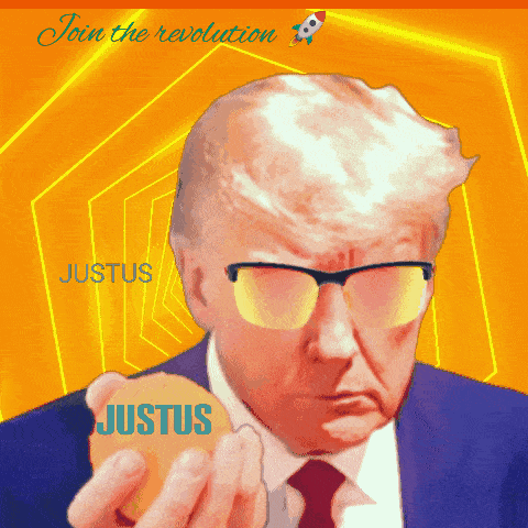 a painting of a man with glasses and the word justus on the bottom right