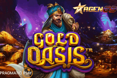 a poster for a game called gold oasis with a man in a turban on it