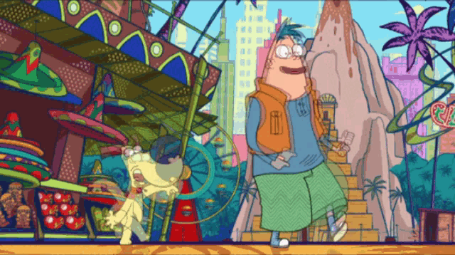 a colorful cartoon drawing of a man with a hoodie that says ' ii ' on it