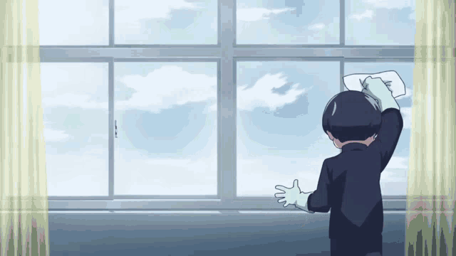 Aoyama Cleaning Window Anime Aoyama GIF