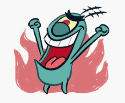 plankton from spongebob squarepants is a cartoon character with a big mouth and a big smile .