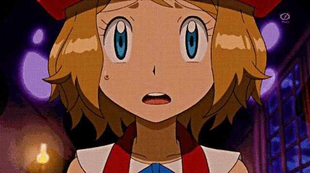 a close up of a girl 's face with the letters tv on the bottom left