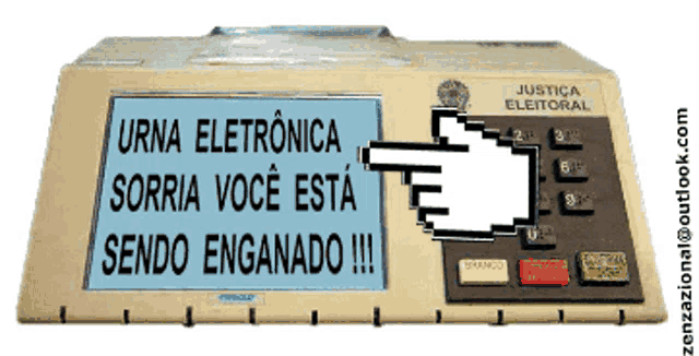 an electronic device that says justica eleitoral on the front