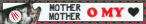 a blurry picture of a cat with the words mother mother omy in red