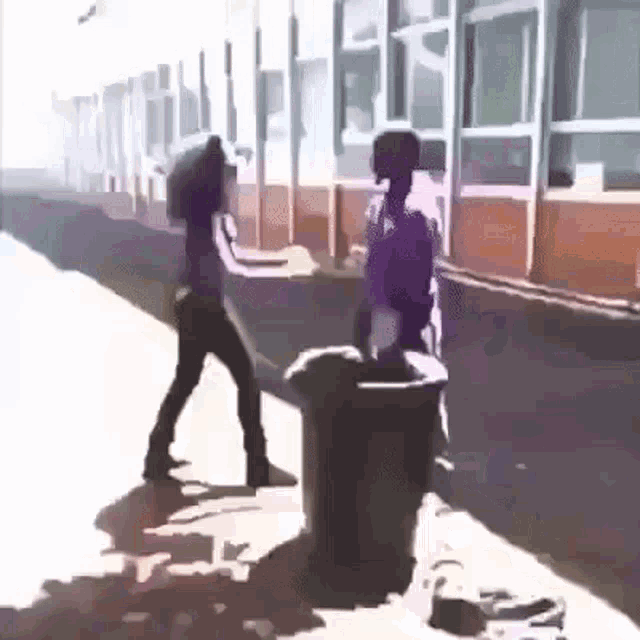 Fighting Trash Can GIF - Fighting Fight Trash Can GIFs