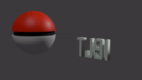 a red and white ball with a red glowing circle behind it