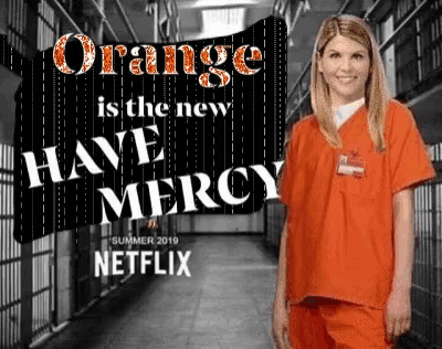 a poster for orange is the new have mercy shows a woman in an orange uniform