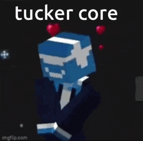 a minecraft character with hearts on his head and the words tucker core
