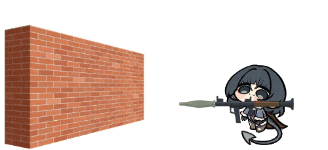 a cartoon drawing of a girl holding a gun