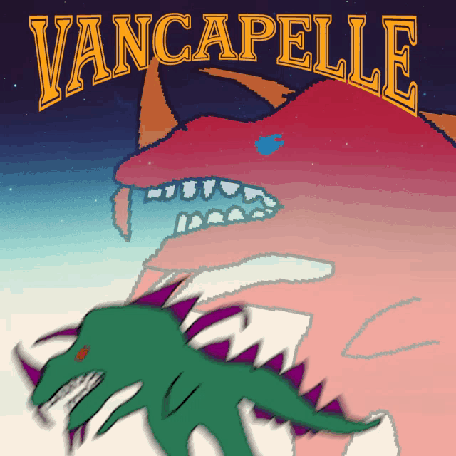 a drawing of a dinosaur with the word vancapelle on it