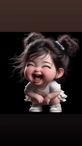a picture of a little girl laughing with the words risadinhaaa on the bottom