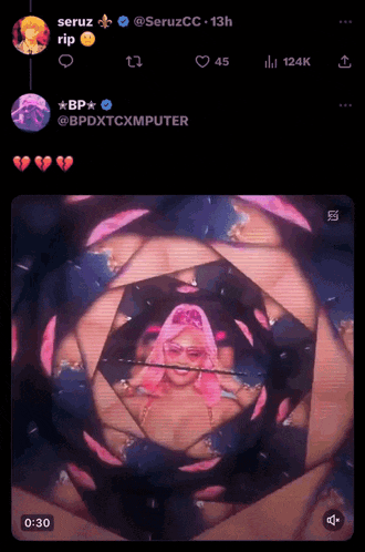 a screenshot of a twitter post that says rip