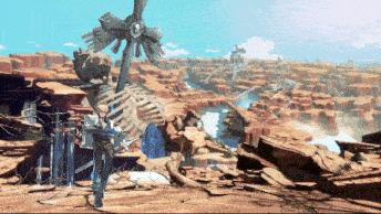 a man holding a gun in front of a skeleton