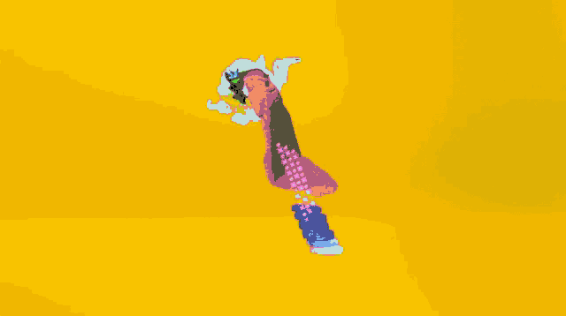 a green screen with a cartoon character flying through the air ..