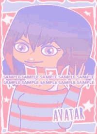 a picture of a girl with the word avatar written on it