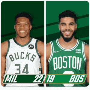 two basketball players from boston and milwaukee