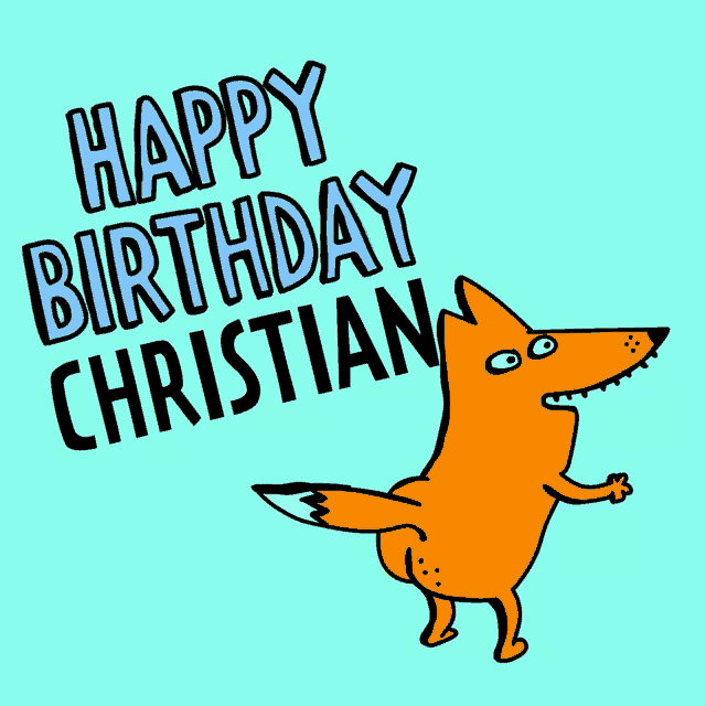 a happy birthday christian card with a fox