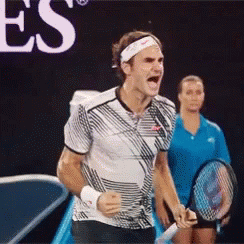 Roger Federer Pumped GIF - Roger Federer Pumped Scream GIFs