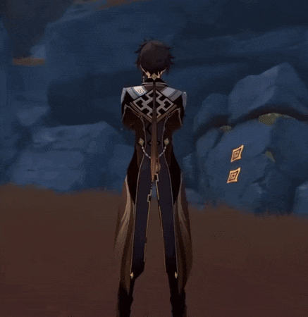 a person in a video game is riding a horse with a sword on their back