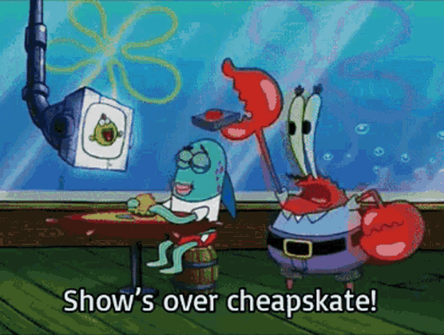 Spongebob Shows Over Cheapskate GIF - Spongebob Shows Over Cheapskate Mr Krabs GIFs