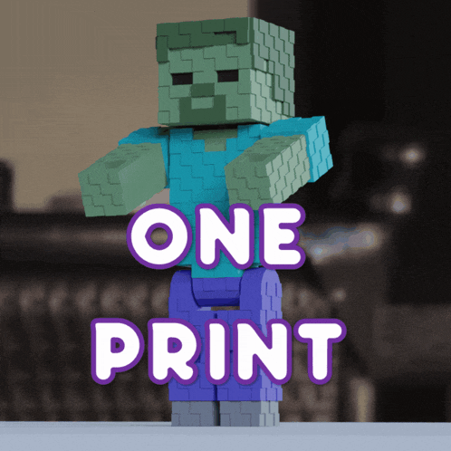 a picture of a zombie with the words one print below