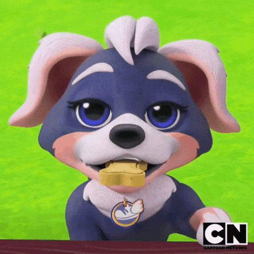 a cartoon dog with a cn cartoon network logo on the bottom