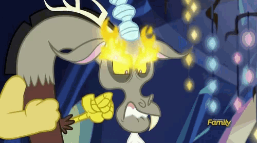 a cartoon character from my little pony is holding a sword