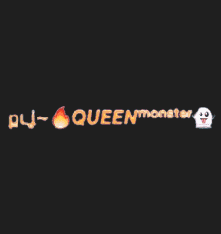 a blue background with bubbles and the word queen monster on it