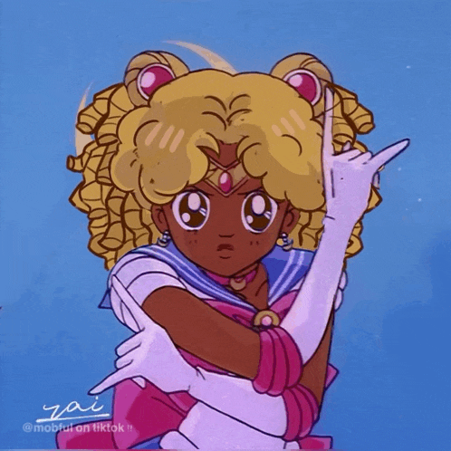 a drawing of a girl in a sailor suit with a middle finger