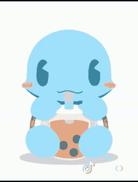 a cartoon of a turtle drinking a drink with a straw