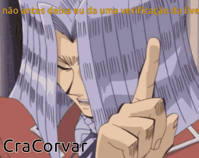 a cartoon of a man making a gesture with the word cracorvar below him